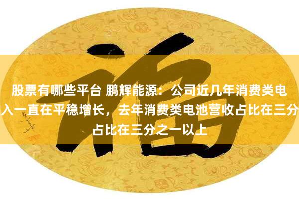 股票有哪些平台 鹏辉能源：公司近几年消费类电池业务收入一直在平稳增长，去年消费类电池营收占比在三分之一以上