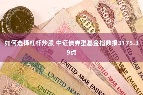 如何选择杠杆炒股 中证债券型基金指数报3175.39点