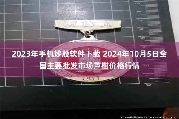 2023年手机炒股软件下载 2024年10月5日全国主要批发市场芦柑价格行情