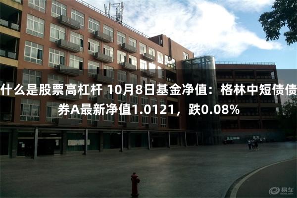 什么是股票高杠杆 10月8日基金净值：格林中短债债券A最新净值1.0121，跌0.08%