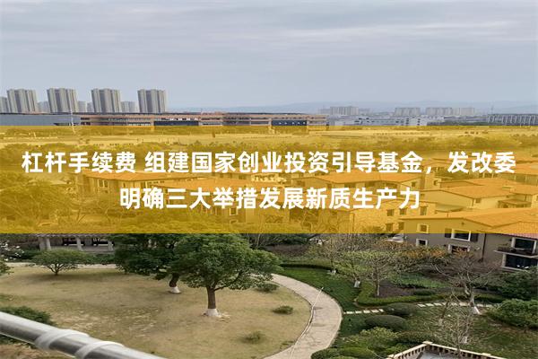 杠杆手续费 组建国家创业投资引导基金，发改委明确三大举措发展新质生产力